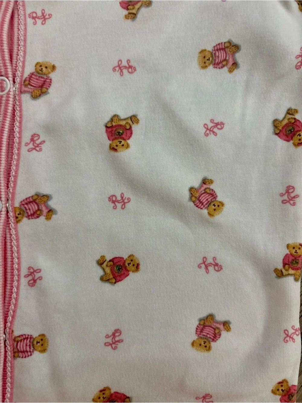 Ralph Lauren Baby Girl 9M Polo Bear Pink Footed Sleeper Pajamas